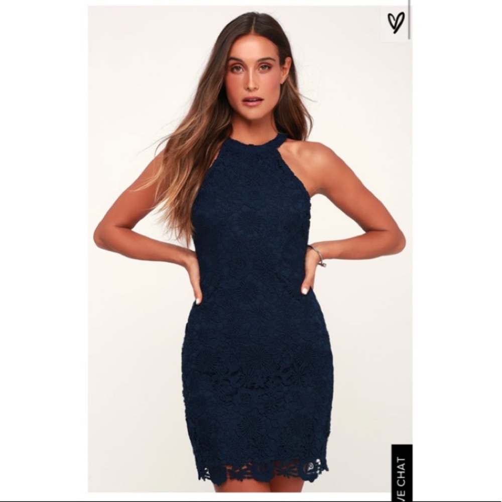 Navy Blue Laced Dress